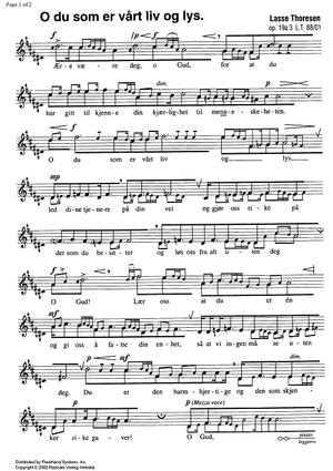 O du som er vaart liv og lys (No. 3 from Helligkvad Op.19a) - Score and Parts