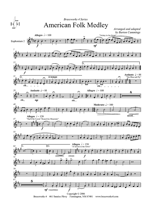 American Folk Medley - Euphonium 2 TC