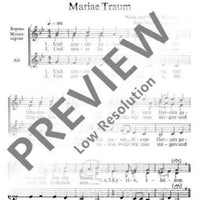 Mariae Traum - Choral Score