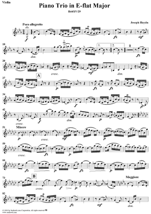 Piano Trio in E-flat major    - HobXV/29 - Violin