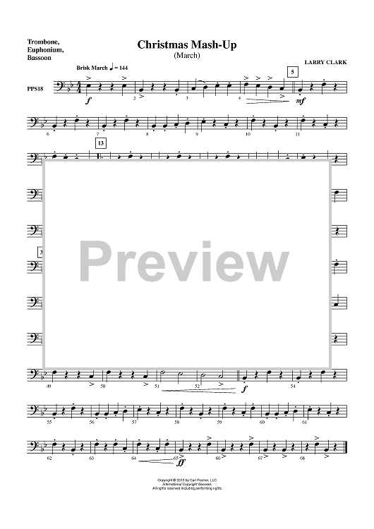 Christmas Mash-Up (March) - Trombone, Euphonium BC, Bassoon