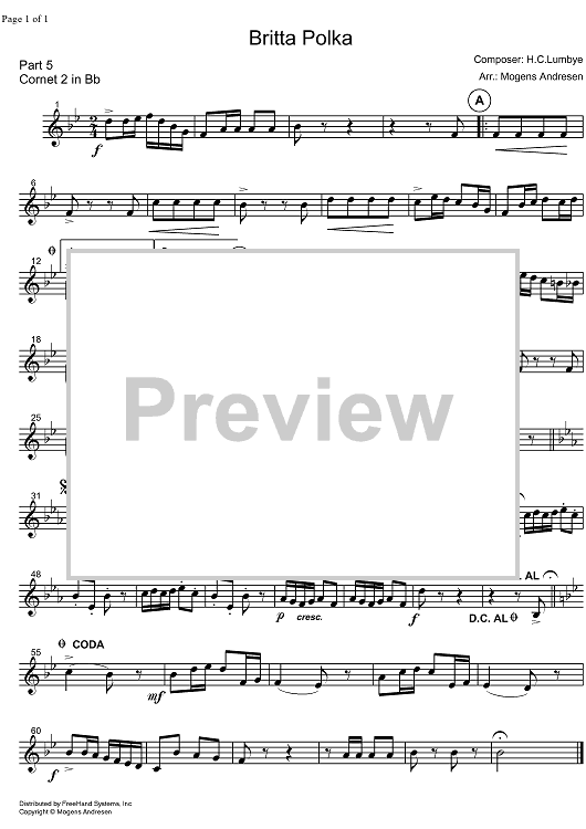 Britta Polka - B-flat Cornet 2