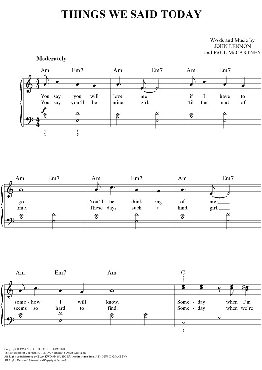 Things We Said Today