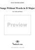 Songs Without Words in D Major, Op. 109 - Piano Score