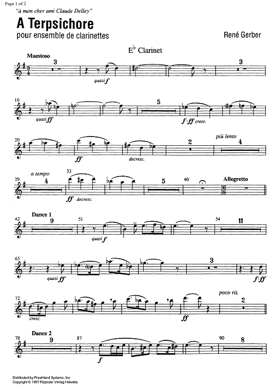 A Terpsichore - E-flat Clarinet
