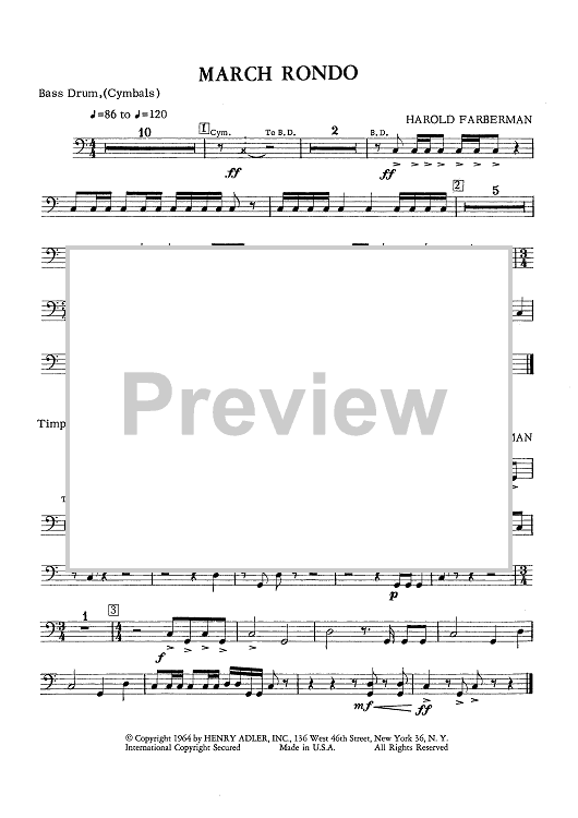 March Rondo - Bass Drum, Timpani