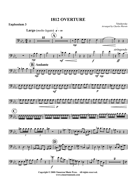 1812 Overture (Overture Solennelle) - Euphonium 3 BC/TC