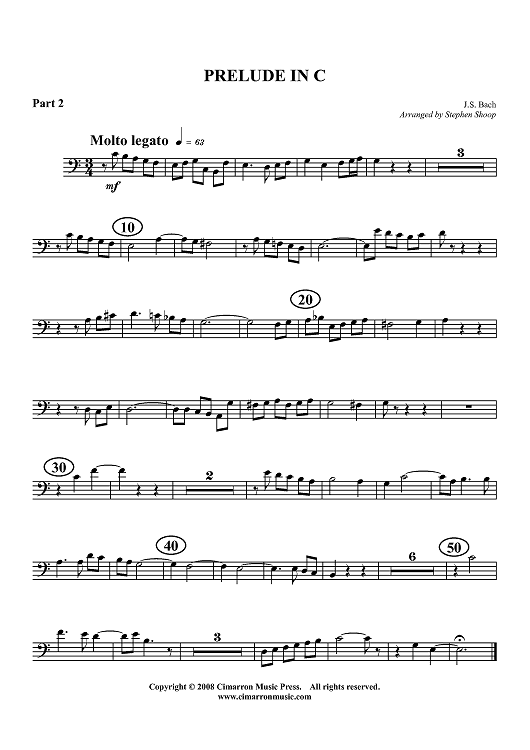 Prelude in C - Euphonium 2 BC/TC