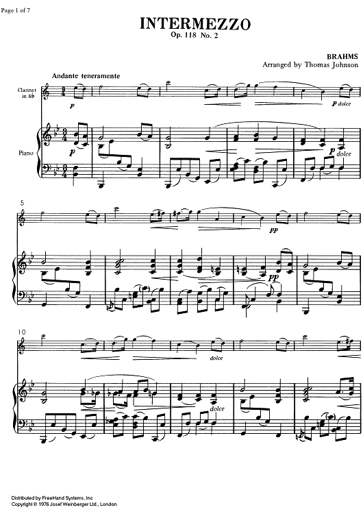 Easy 1/1 - Intermezzo Op.118 No. 2 - Score