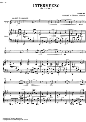 Easy 1/1 - Intermezzo Op.118 No. 2 - Score