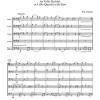 Cello Song for Cello Quintet or Cello Quartet with Bass - Score