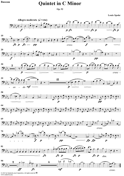 Quintet in C Minor - Bassoon