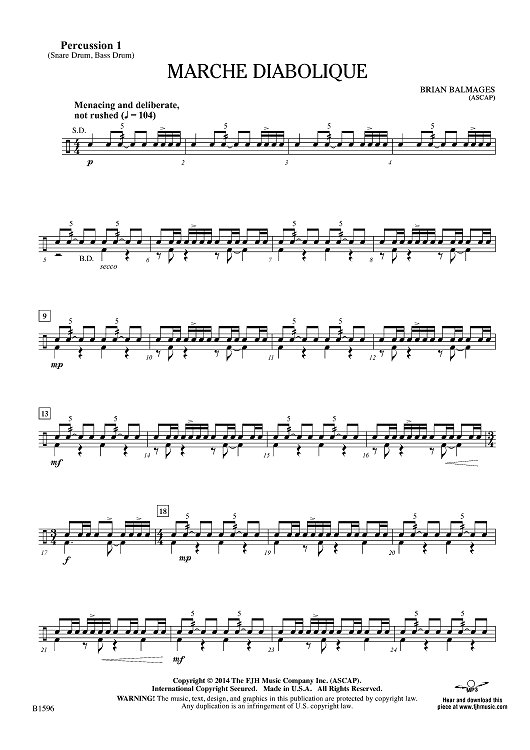 Marche Diabolique - Percussion 1
