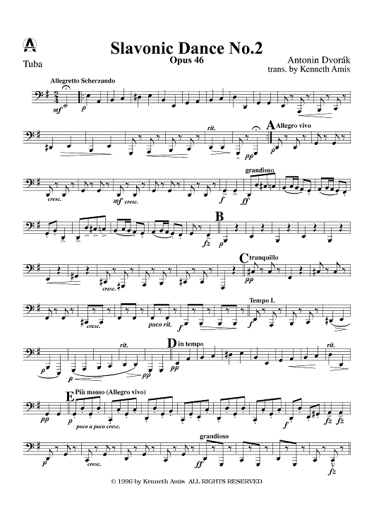 Slavonic Dance No. 2, Op. 46 - Tuba