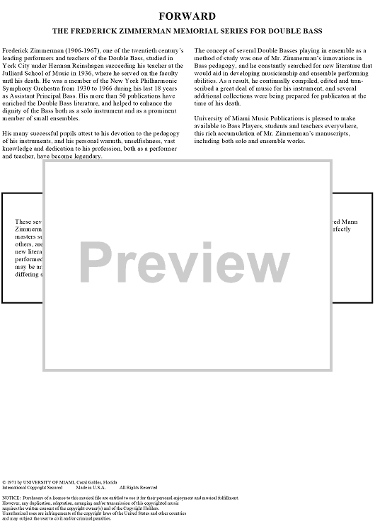 Ayres and Dances for Double Bass and Piano: Foreword