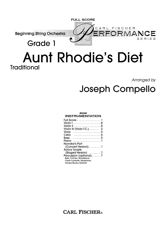 Aunt Rhodie's Diet - Score