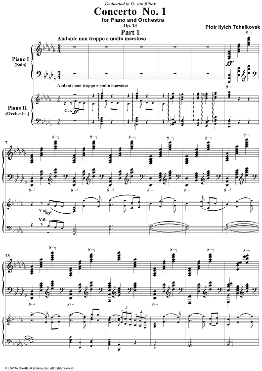Concerto No. 1 for Piano and Orchestra, Part 1