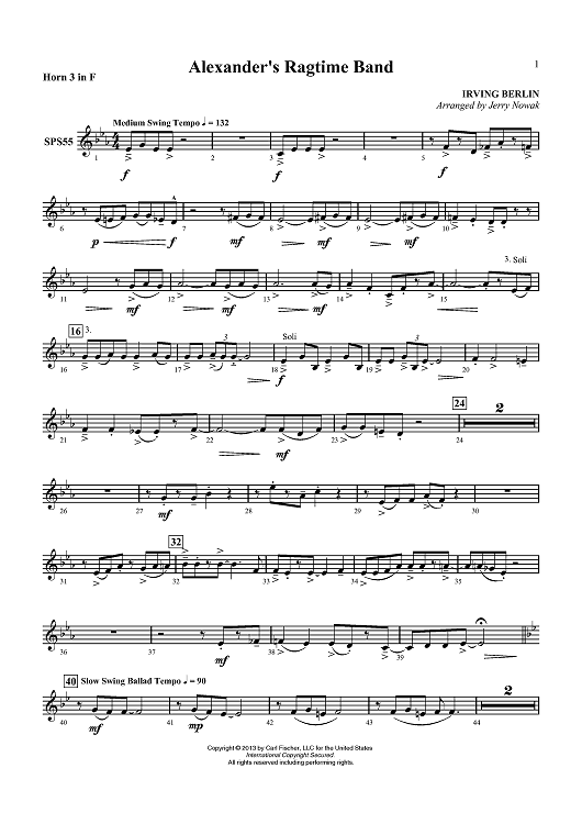 Alexander’s Ragtime Band - Horn 3 in F