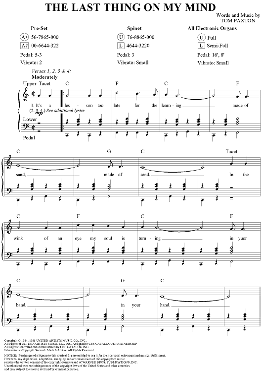 The Last Thing On My Mind