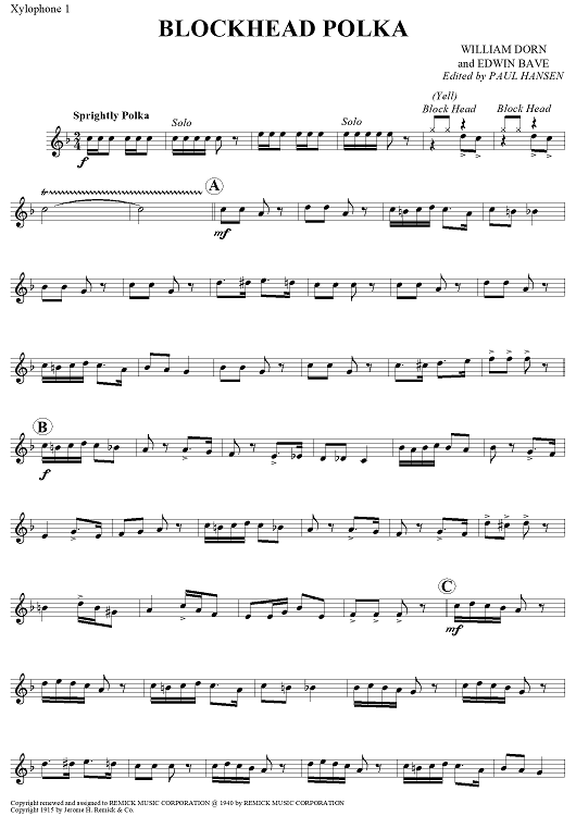 Blockhead Polka - Xylophone 1