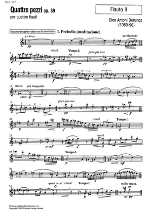 Quattro pezzi (Four Pieces) Op.89 - Flute 2