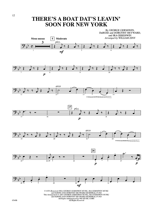 There's a Boat Dat's Leavin' Soon for New York - String Bass