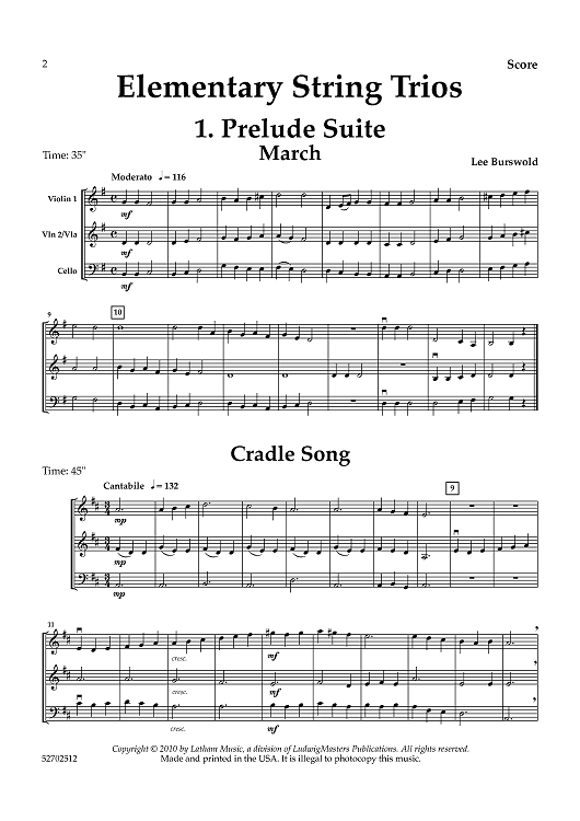 Elementary String Trios - Score