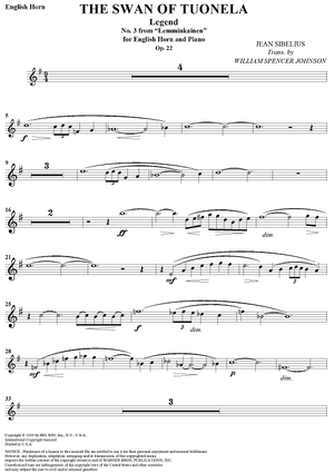 The Swan of Tuonela, No. 3 from "Lemminkäinen," Op. 22 - English Horn