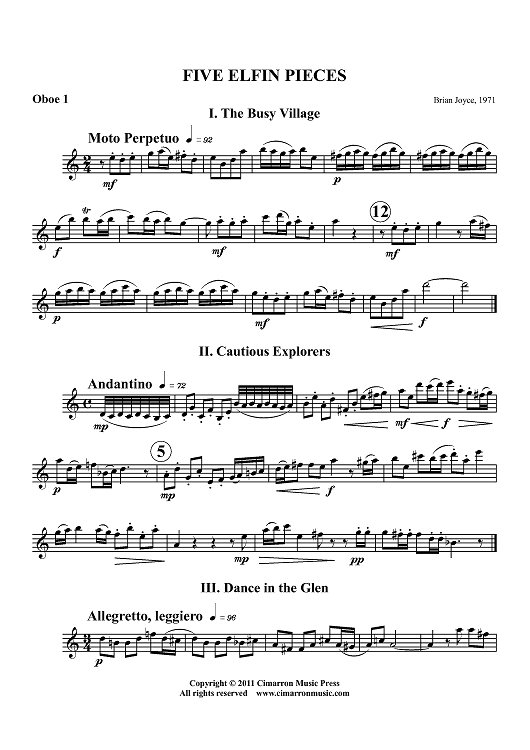 Five Elfin Dances - Oboe 1