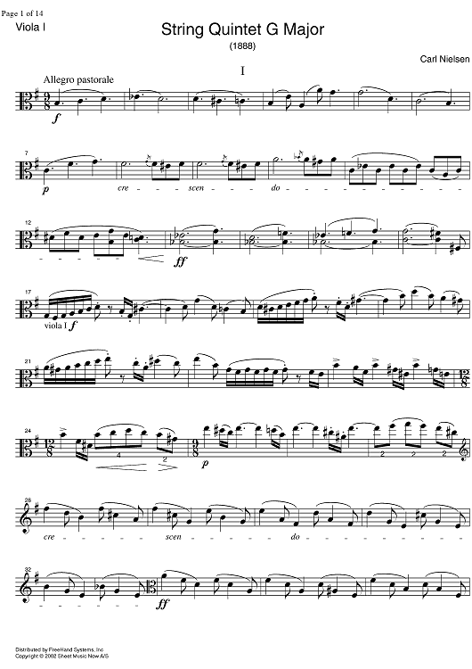 String Quintet G Major - Viola 1