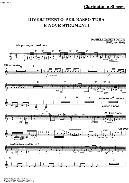 Divertimento - Clarinet in B-flat