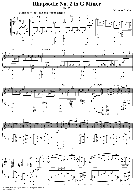 Rhapsodie No. 2 in G Minor, Op. 79