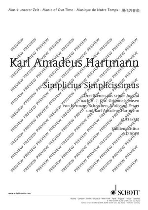 Simplicius Simplicissimus - Full Score