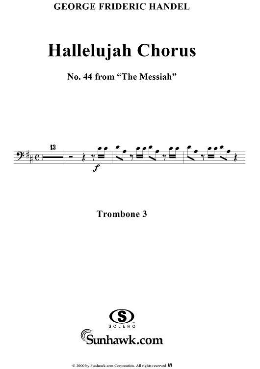 Hallelujah Chorus - Trombone 3