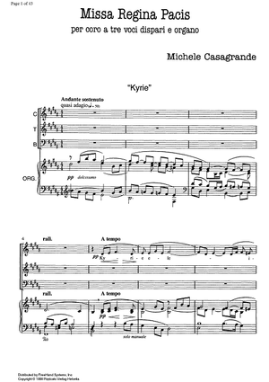 Missa Regina Pacis - Score