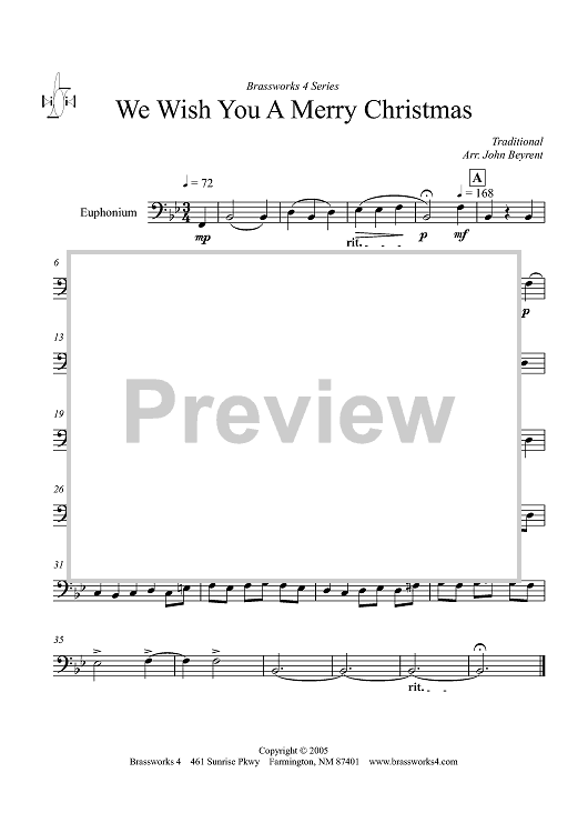 We Wish You a Merry Christmas - Euphonium BC