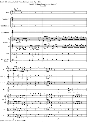 Voi che fausti ognor donate, No. 13 from "Il Re Pastore", Act 2 (K208) - Full Score