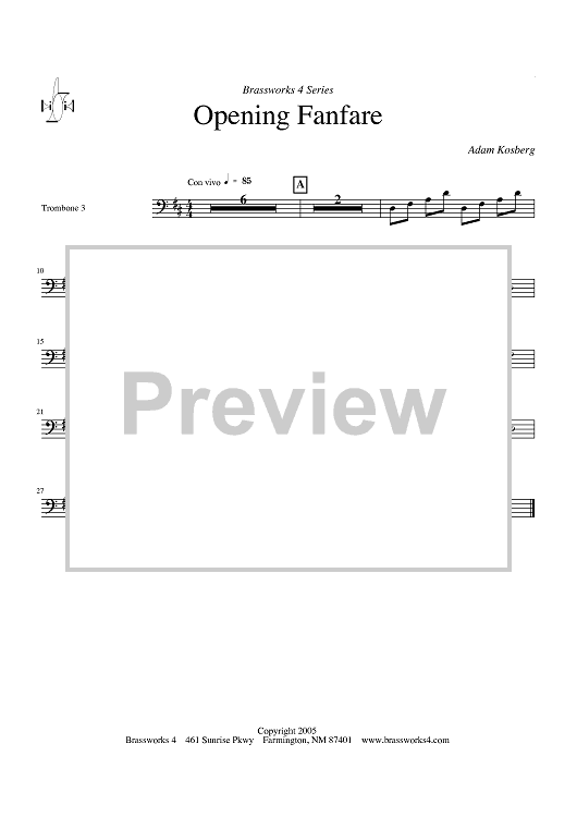 Opening Fanfare - Trombone 3