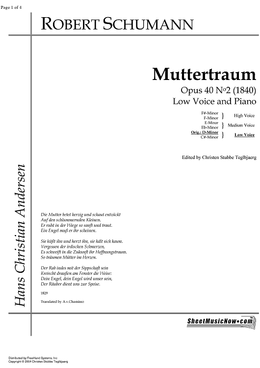 Muttertraum Op.40 No. 2
