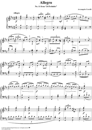 Allegro in D Major, No. 11 from "Twenty Four Preludes"