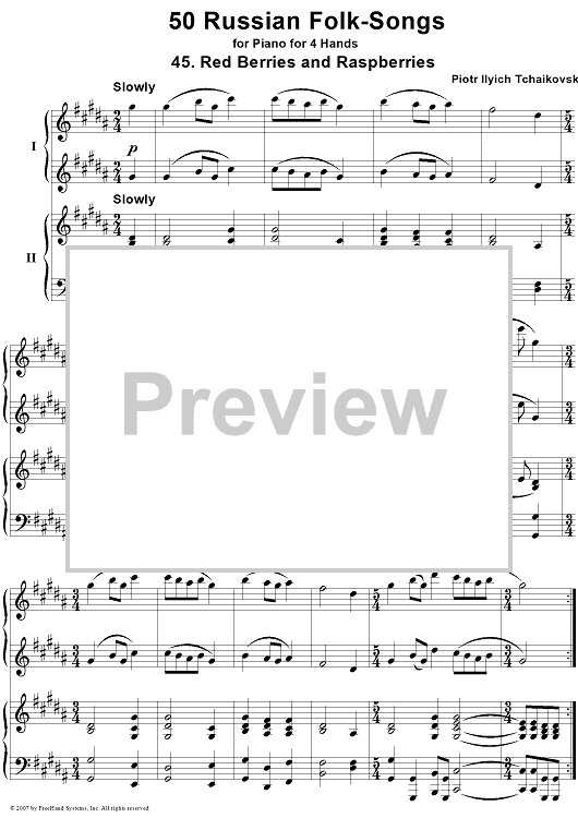 50 Russian Folk-Songs. No. 45. Red Berries and Raspberries