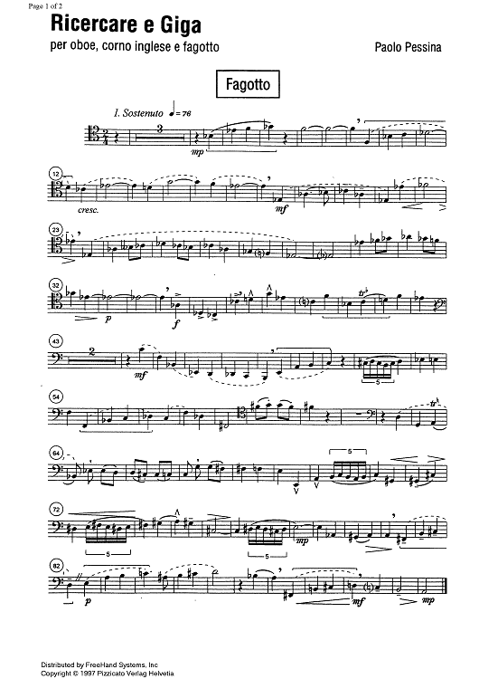 Ricercare e Giga - Bassoon