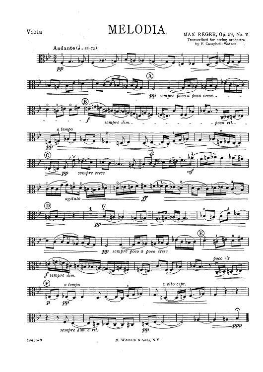 Melodia Op. 59, No. 11 - Viola