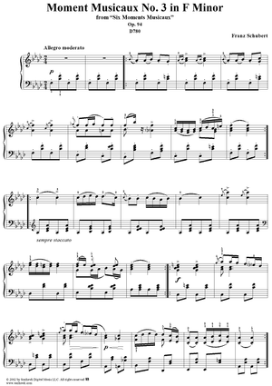 Six Moments Musicaux, No. 3, Op. 94, D780