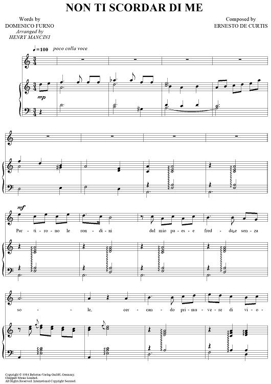 Non Ti Scordar Di Me