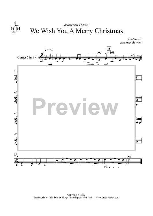We Wish You a Merry Christmas - Cornet 2/Trumpet 2