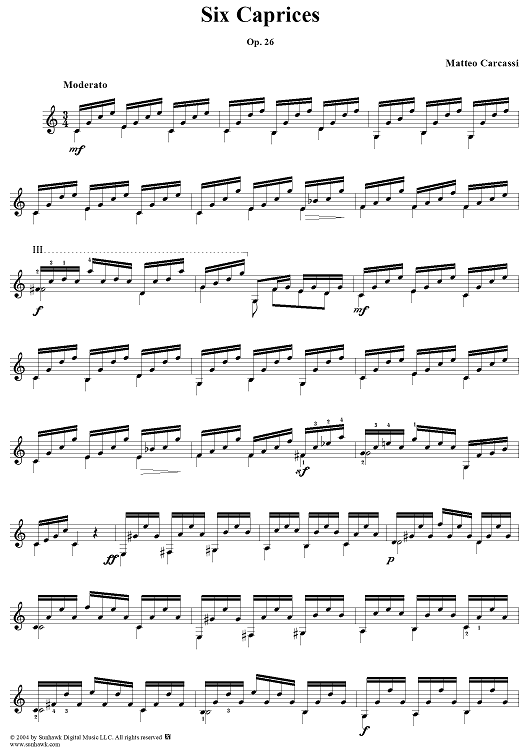 Six Caprices, Op. 26