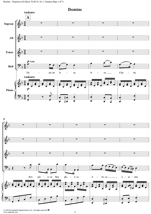 Requiem in D Minor, No. 3: Domine