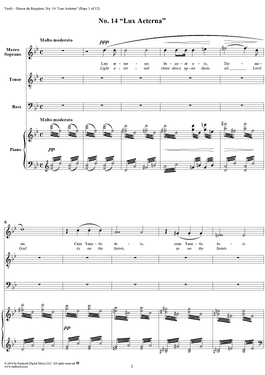 Messa da Requiem: No. 14. Lux Aeterna