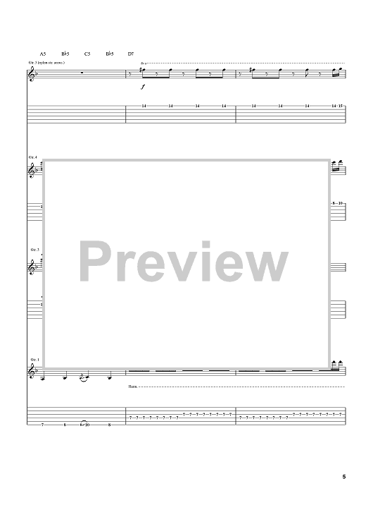 Nuguns" Sheet Music by System Of A Down for Guitar Tab Sheet Music Now